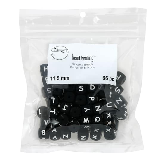 11.5mm Alphabet Cube Silicone Beads by Bead Landing